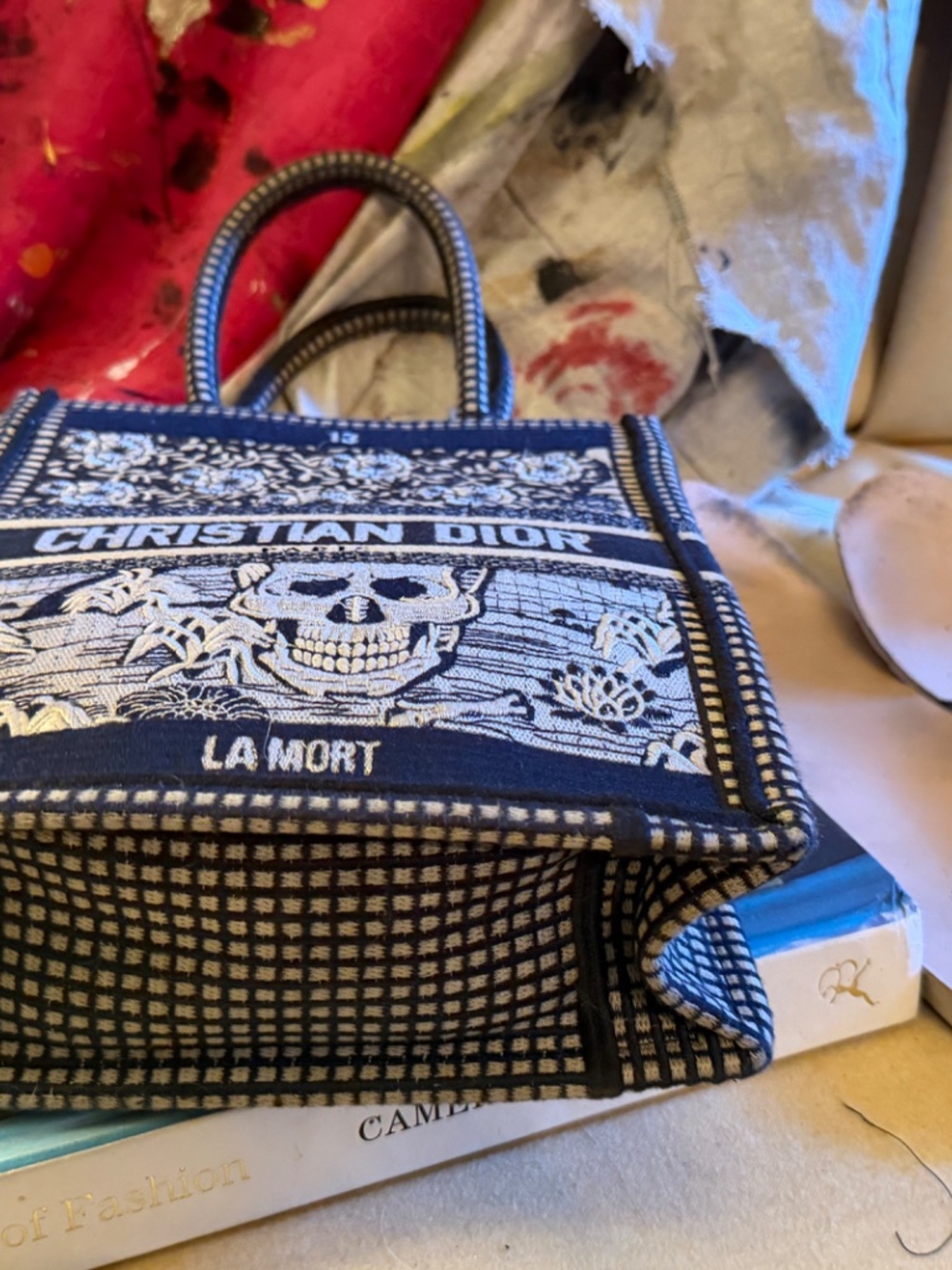 Christian Dior La Mort Vertical Book Tote - Picture 2 of 7